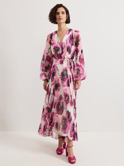 Phase Eight Petite Natalia Floral Dress, Pink, Pink