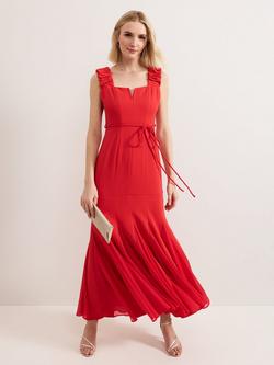 Phase Eight Ansley Strappy Maxi Dress, Red, Red