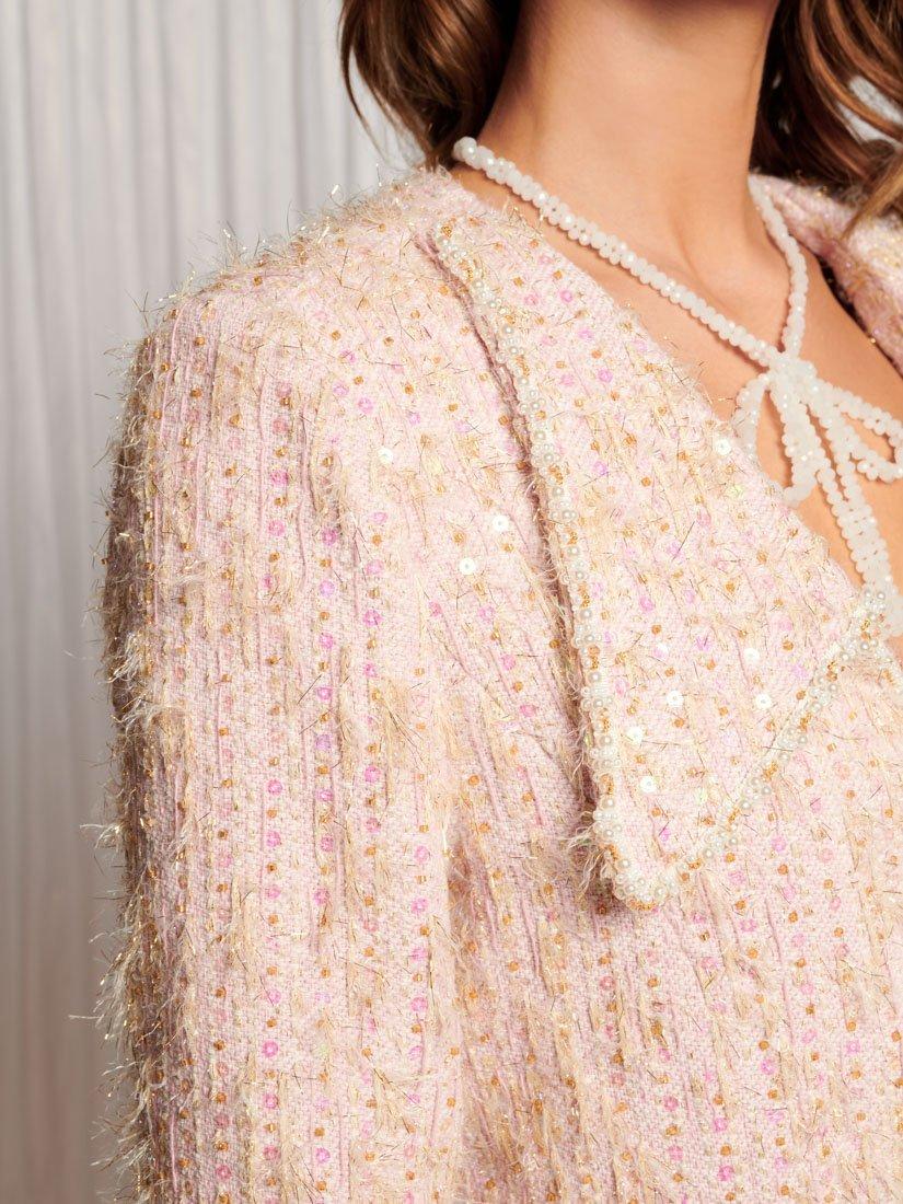 Product image 6 of 6, which shows Sister Jane Robin Tweed Jacket, Pnk, 6