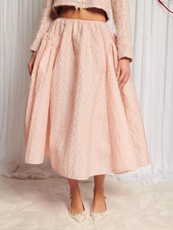 Sister Jane Dream Swift Jacquard Textured Midi Skirt, Pink - view 2, Pink