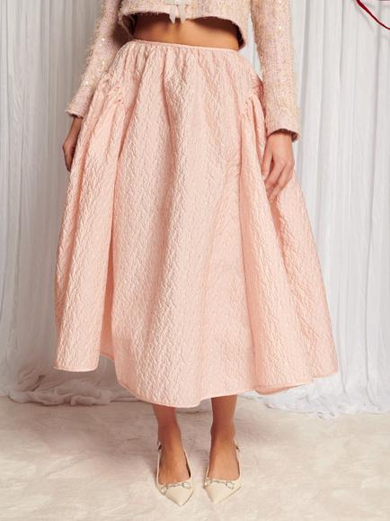Sister Jane Dream Swift Jacquard Textured Midi Skirt, Pink - view 2, Pink