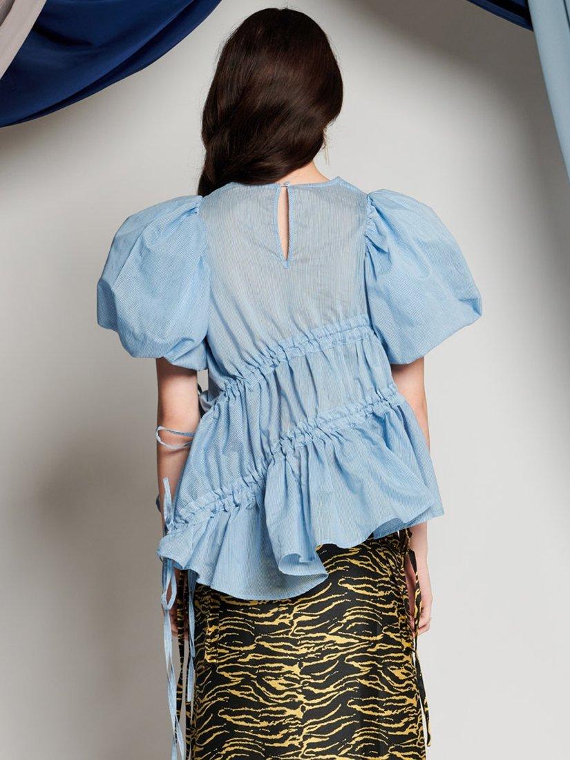 Product image 4 of 7, which shows GHOSPELL Alice Ruched Top, Light Blue, 10