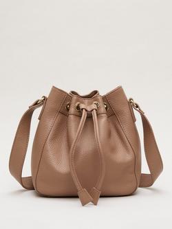 Phase Eight Leather Bucket Bag, Tan, Tan