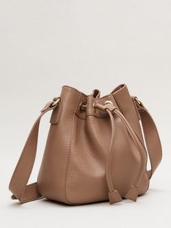 Phase Eight Leather Bucket Bag, Tan - view 2, Tan