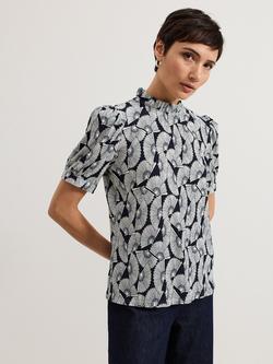 Phase Eight Samiha Fan Print Top, Navy, Navy