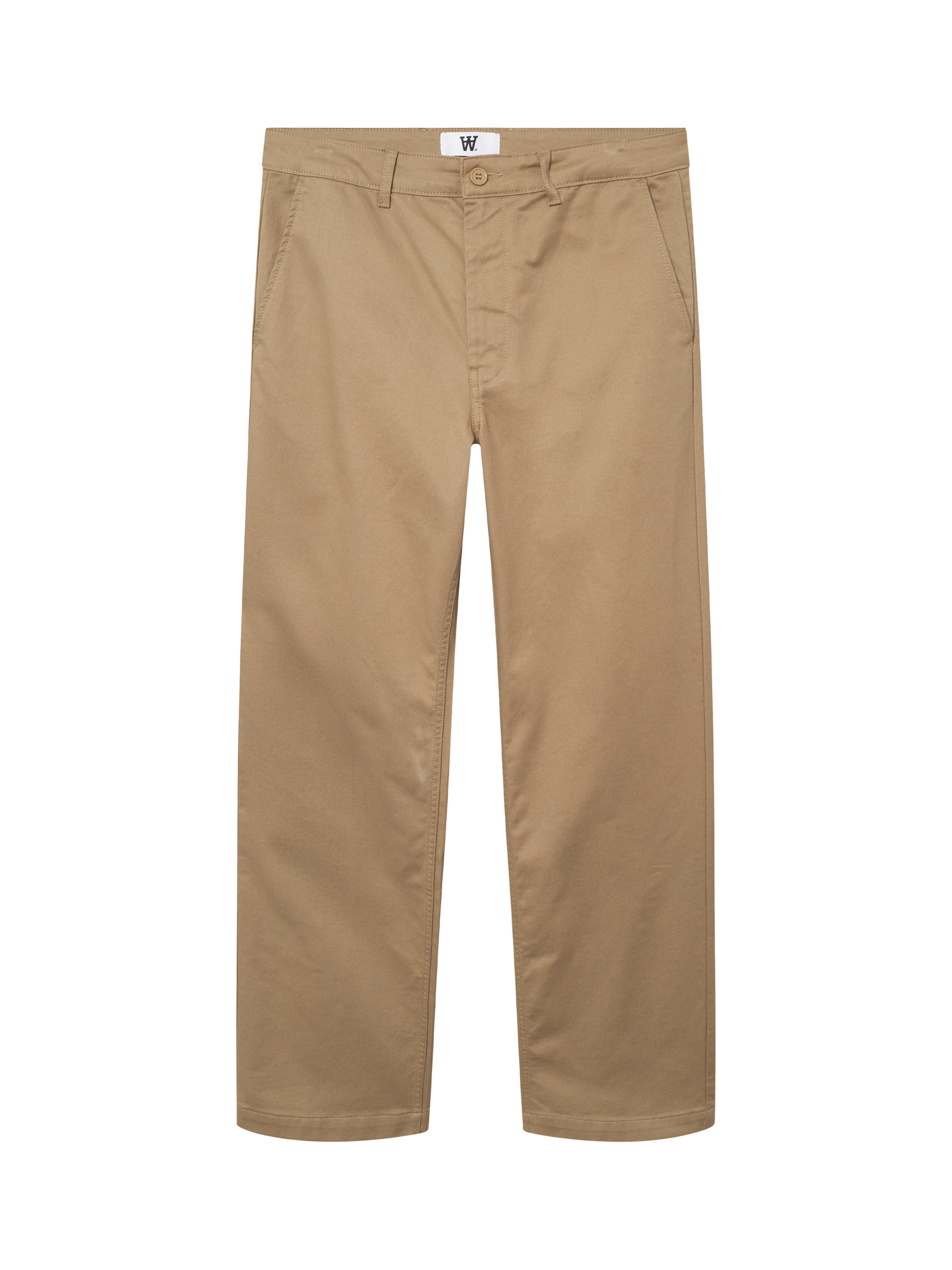 Product image 1 of 2, which shows WOOD WOOD Silas Straight Leg Trousers, Petrified Oak, 30R