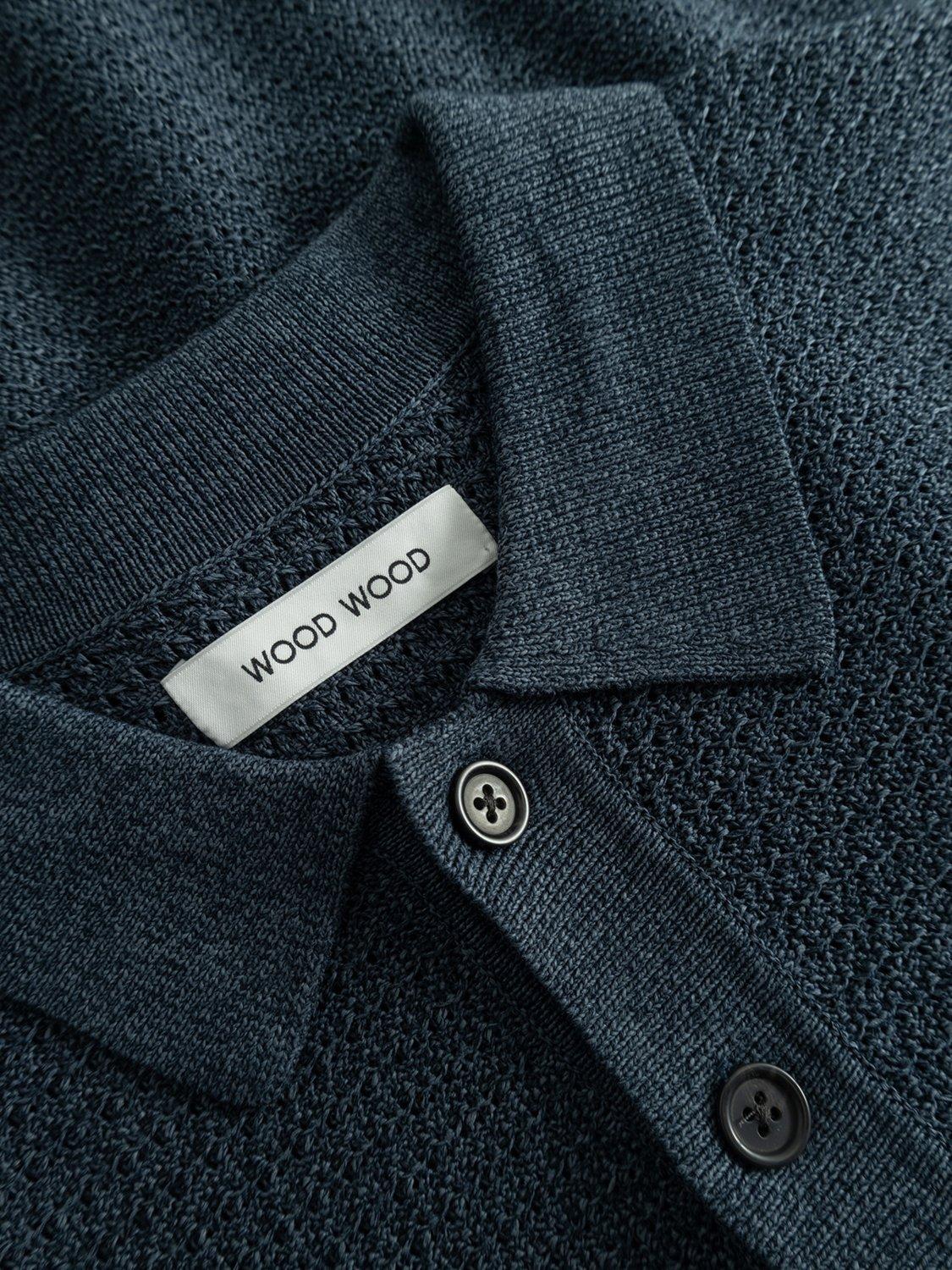 Product image 2 of 2, which shows WOOD WOOD Upton Regular Fit Short Sleeve Polo Shirt, Dark Navy, S