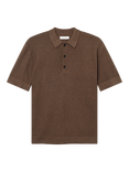 WOOD WOOD Upton Regular Fit Short Sleeve Polo Shirt, Potting Soil