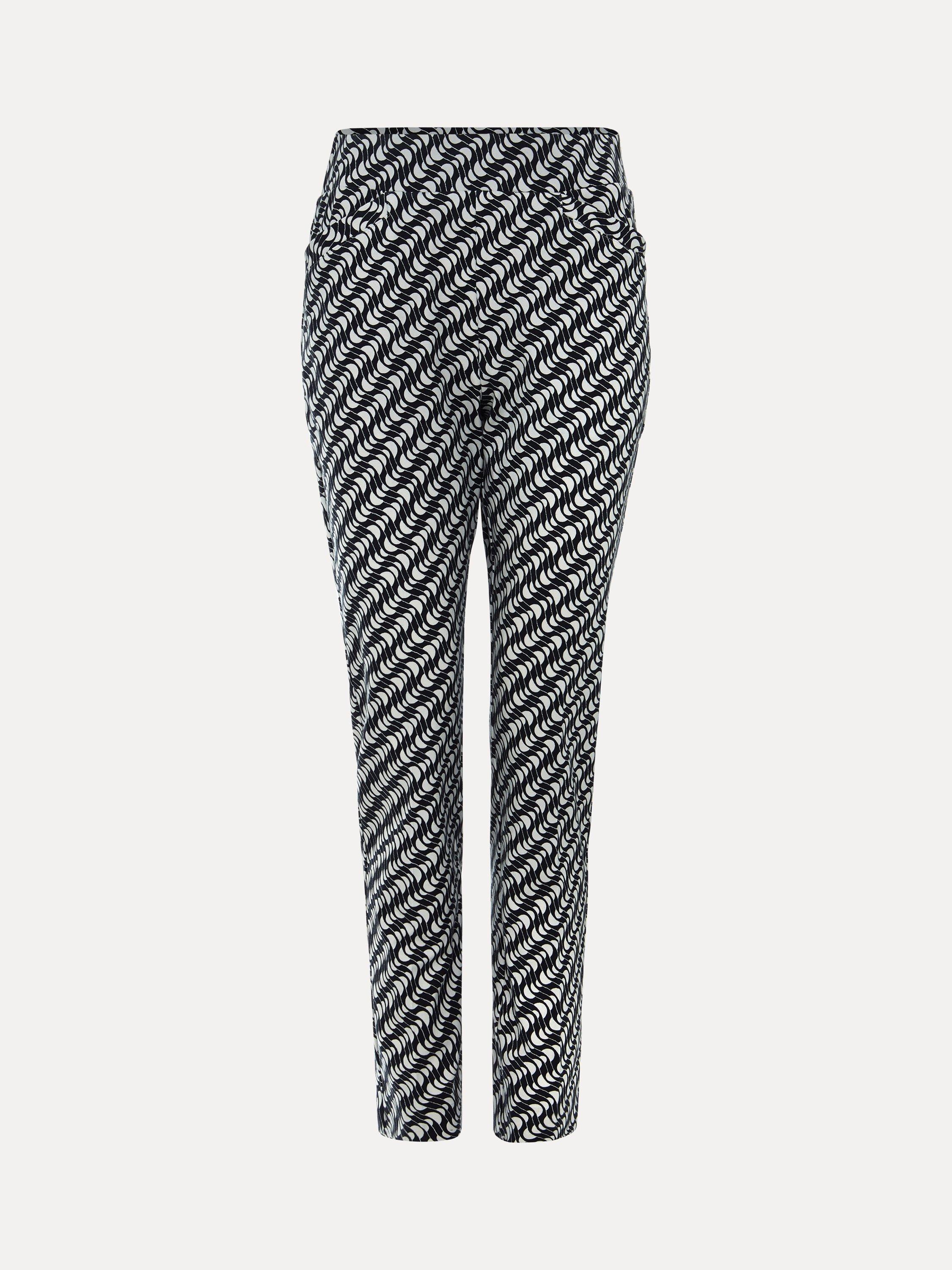 Product image 5 of 8, which shows Phase Eight Carmella Slim Cigarette Trousers, Navy/Ivory, 10