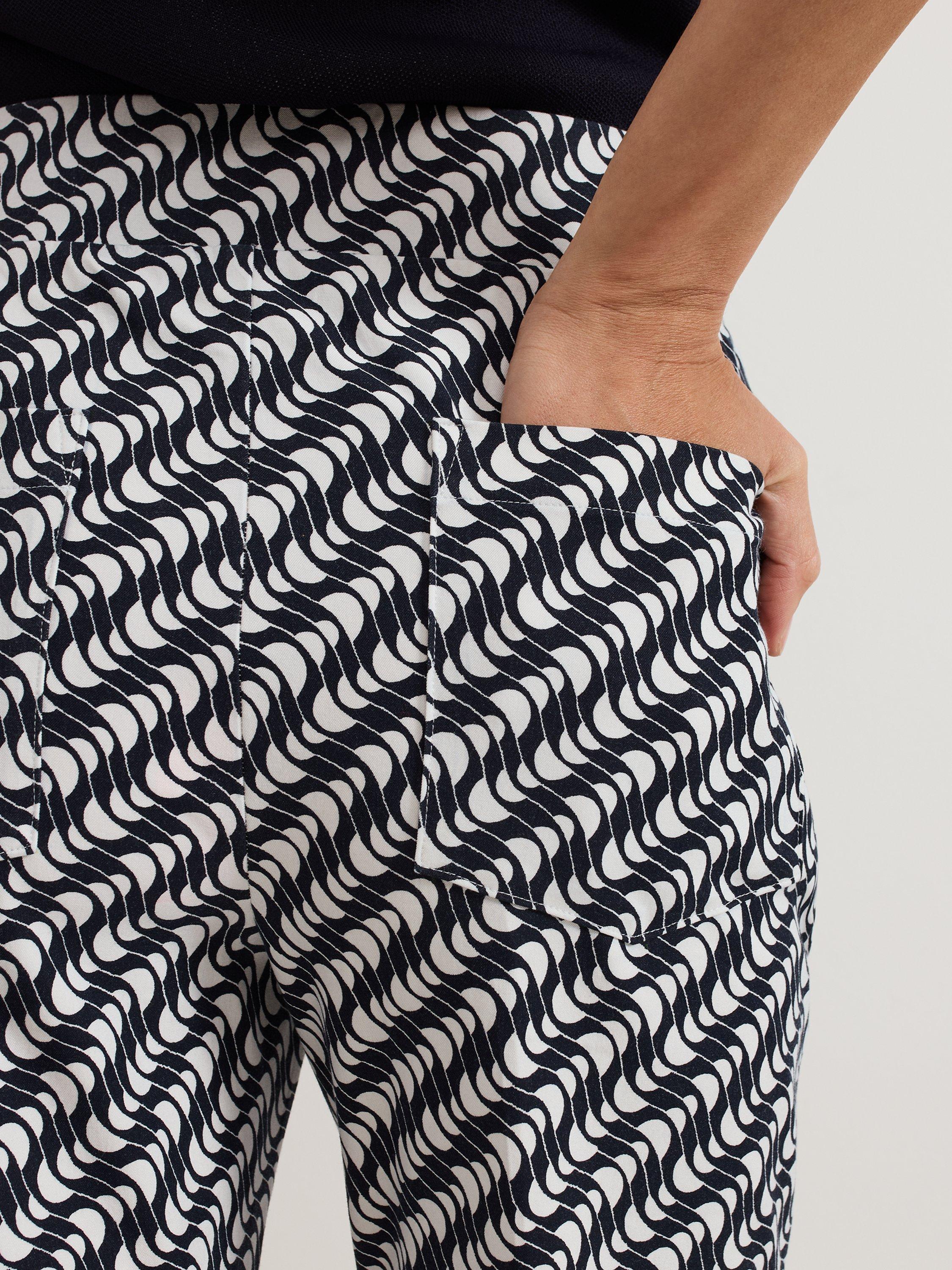 Product image 7 of 8, which shows Phase Eight Carmella Slim Cigarette Trousers, Navy/Ivory, 10