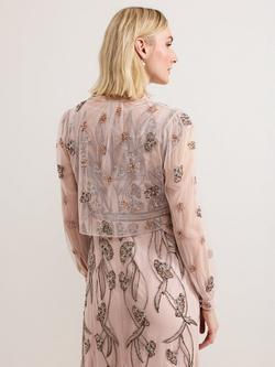 Phase Eight Evonne Beaded Cover Up, Pale Pink - view 2, Pale Pink