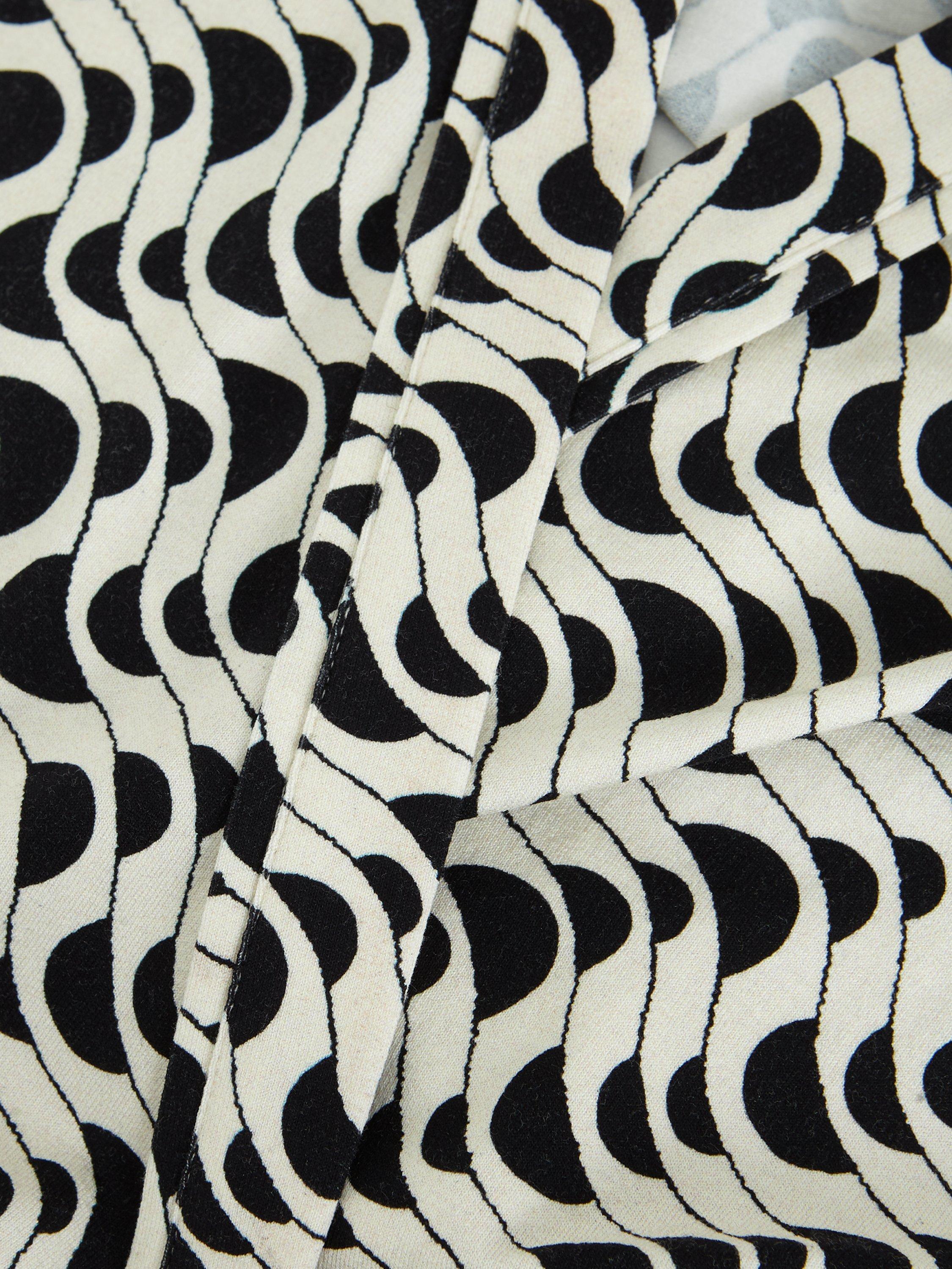 Product image 6 of 9, which shows Phase Eight Gina Geometric Dress, Navy/Ivory, 8