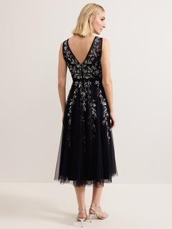 Phase Eight Marissa Beaded Dress, Navy - view 2, Navy