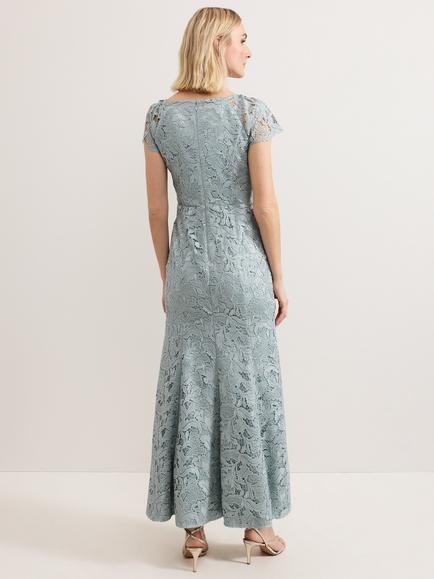 Phase Eight Phia Tux Lace Dress, Eau De Nil - view 2, Eau De Nil