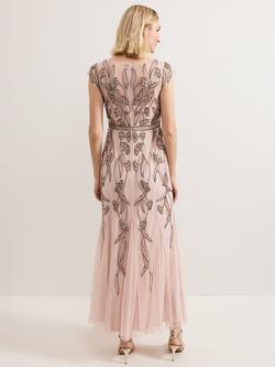 Phase Eight Collection 8 Evonne Beaded Dress, Pale Pink - view 2, Pale Pink