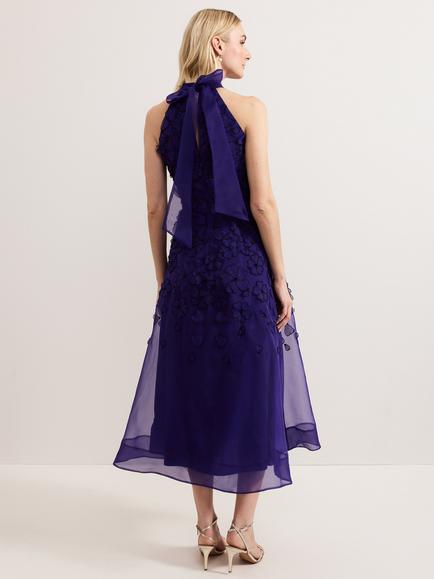 Phase Eight Collection 8 Georgie Beaded Dress, Purple - view 2, Purple