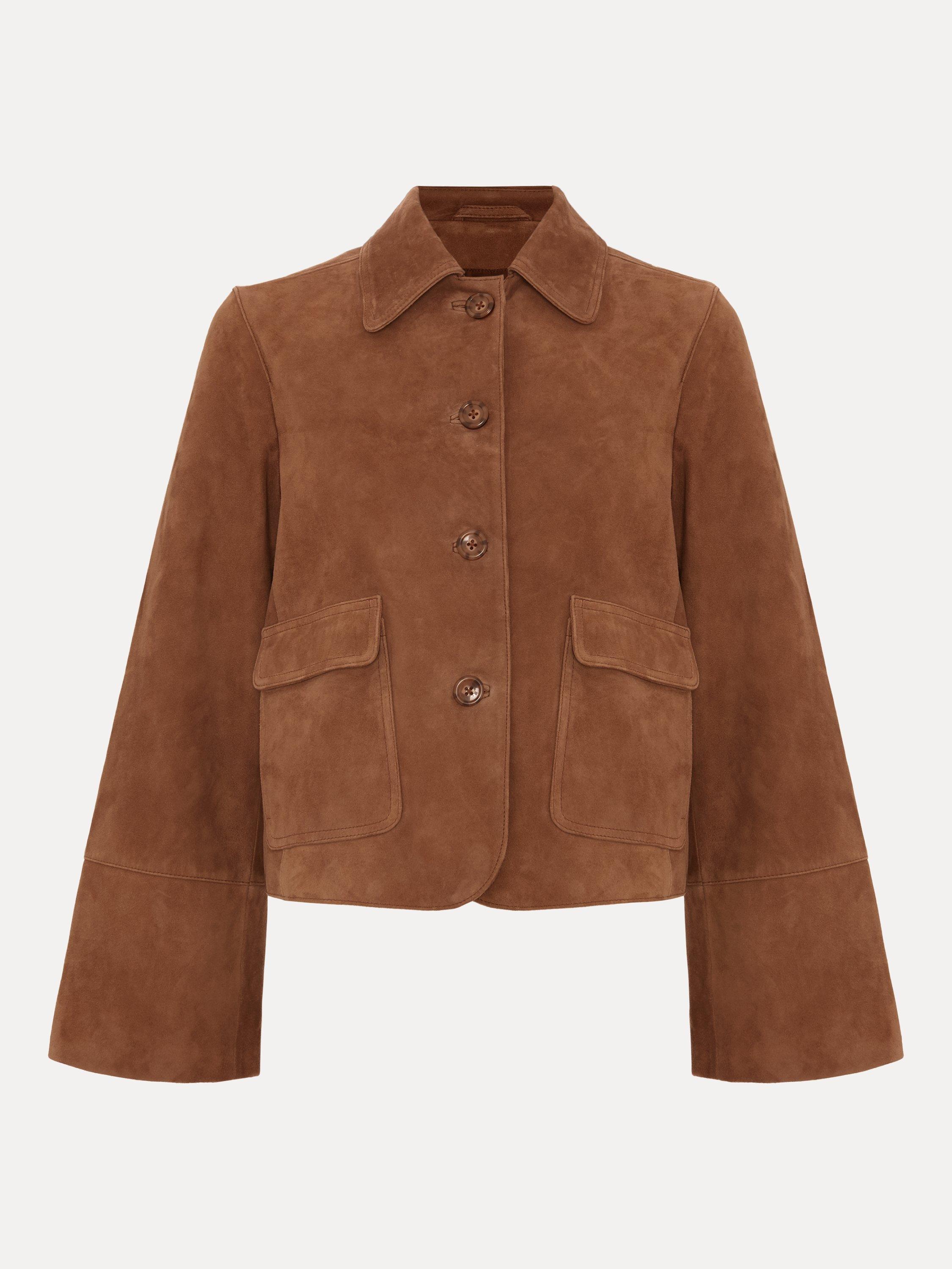Phase Eight Indira Suede Jacket, Tan