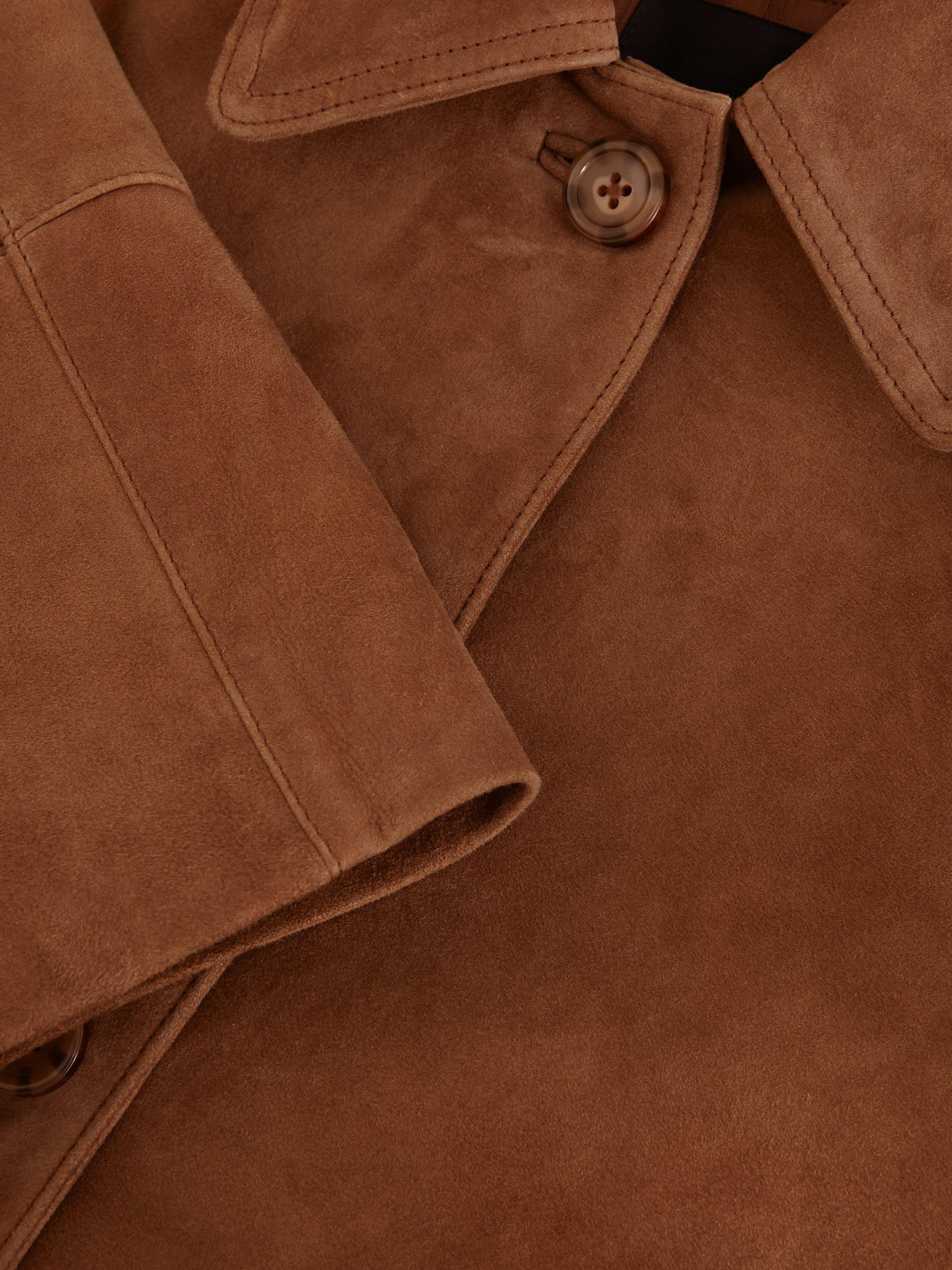 Product image 6 of 8, which shows Phase Eight Indira Suede Jacket, Tan, 6