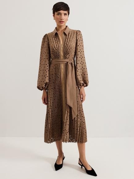 Phase Eight Ryley Pleated Dress, Neutral, Neutral