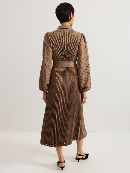 Phase Eight Ryley Pleated Dress, Neutral - view 2, Neutral