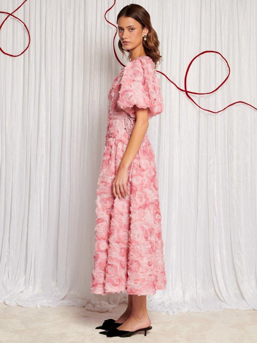 Sister Jane Dream Rosette Trapeze Midaxi Dress in Pink | Lyst