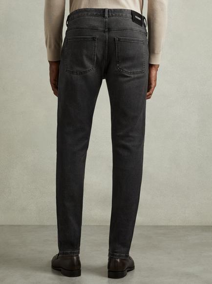 Reiss Maddison Tapered Slim-Fit Jeans - view 2, Washed Black