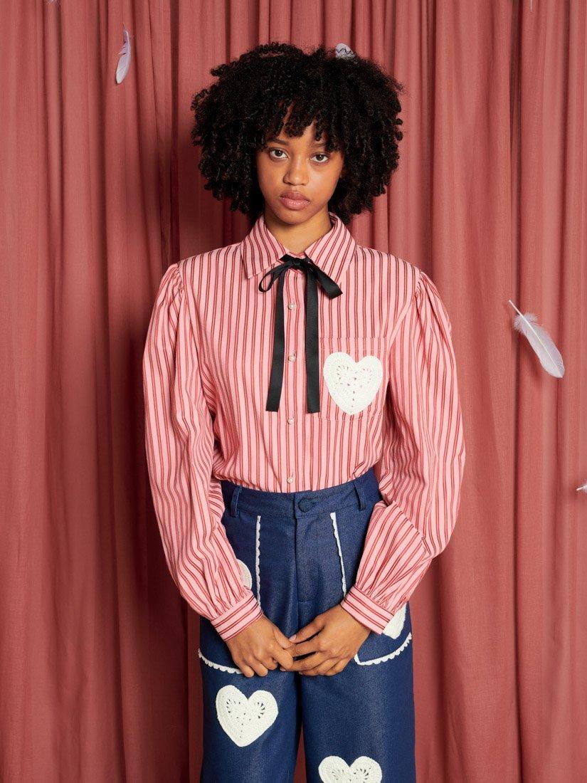 Sister Jane Sweethearts Stripe Shirt, Pink/White