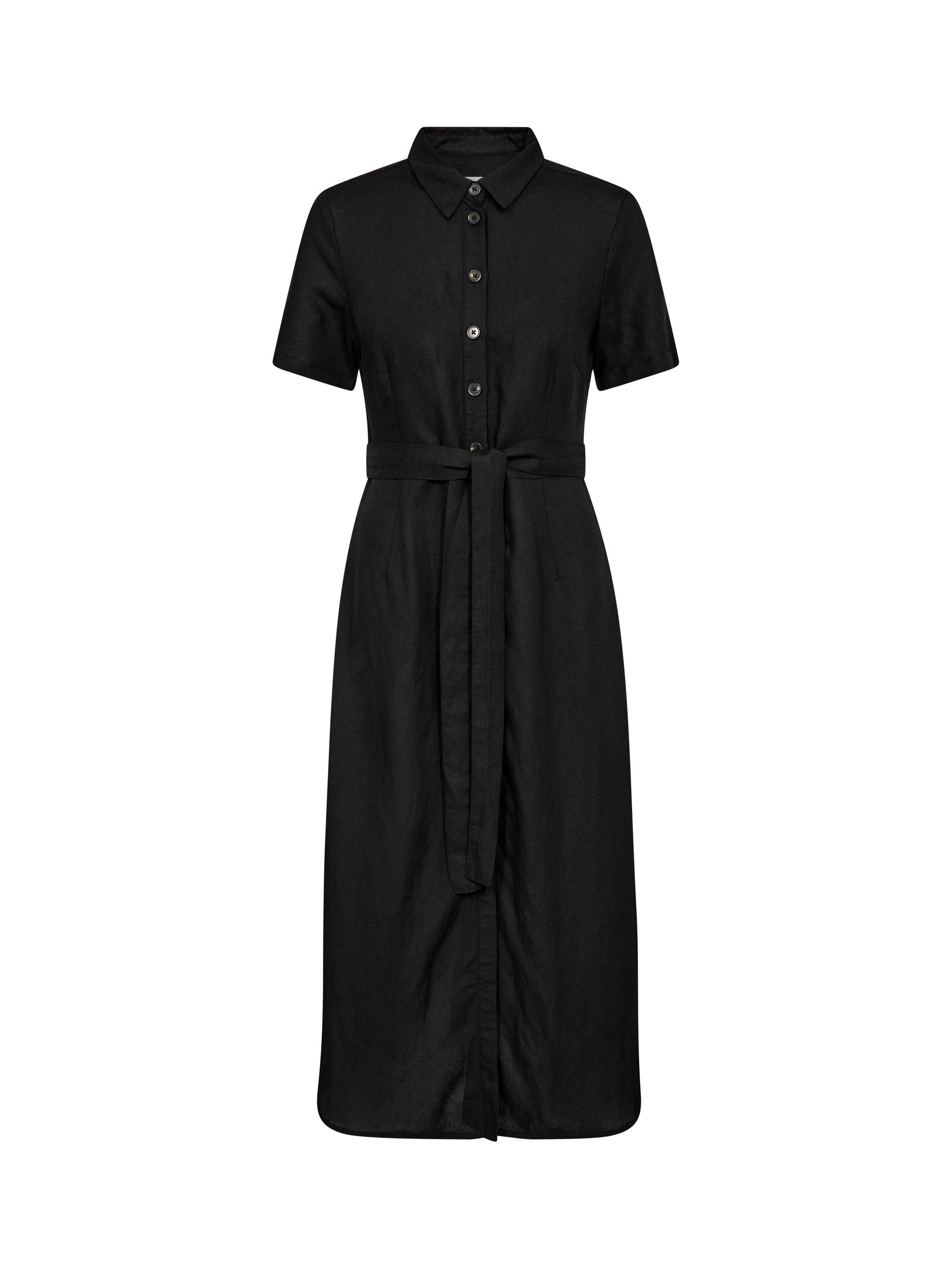 Product image 5 of 6, which shows Part Two Eflin Linen Blend Shirt Dress, Black, 8