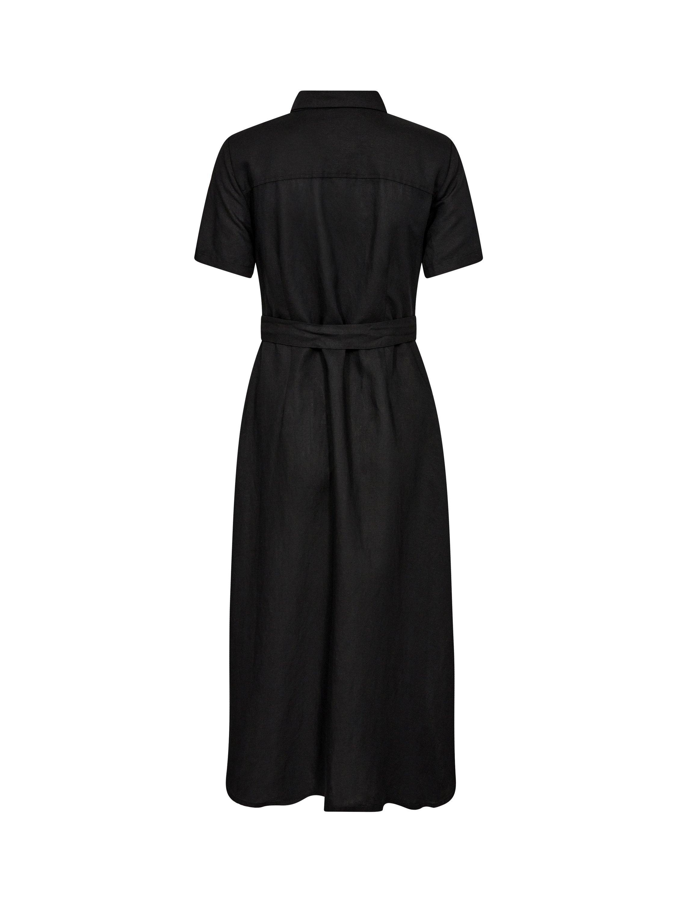 Product image 6 of 6, which shows Part Two Eflin Linen Blend Shirt Dress, Black, 8