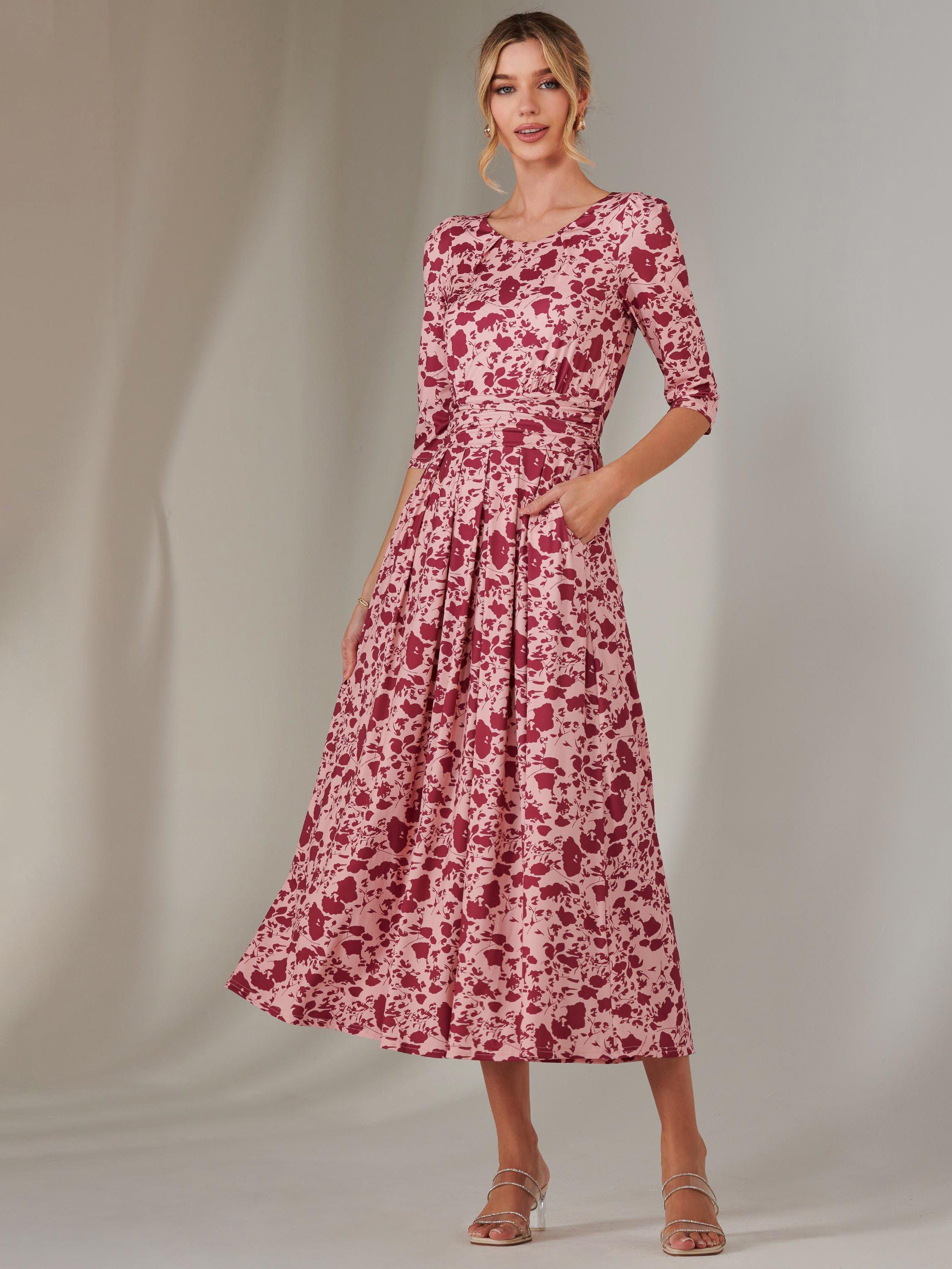 Product image 1 of 7, which shows Jolie Moi Floral Maxi Dress, Pink, 8