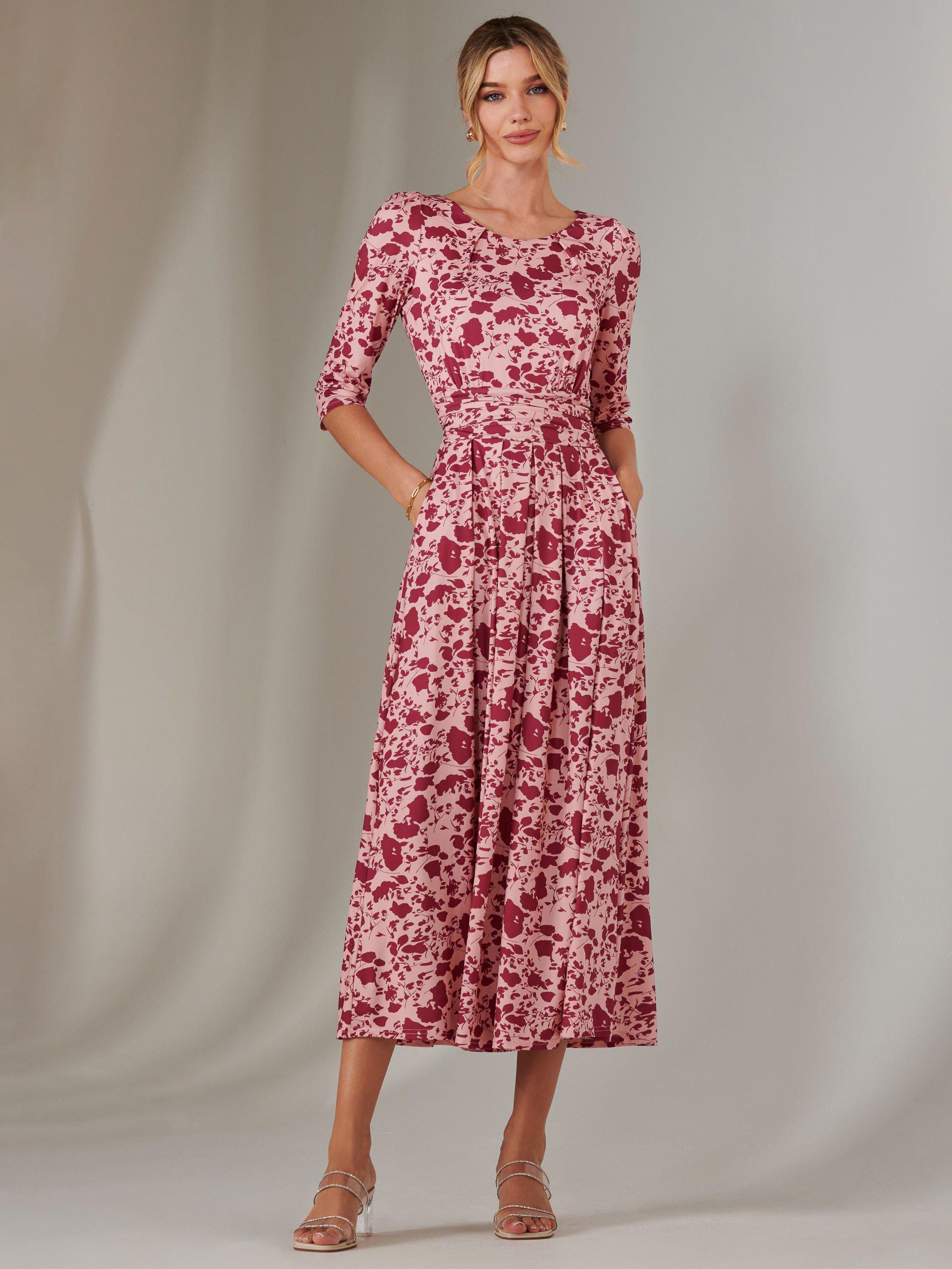 Product image 2 of 7, which shows Jolie Moi Floral Maxi Dress, Pink, 8