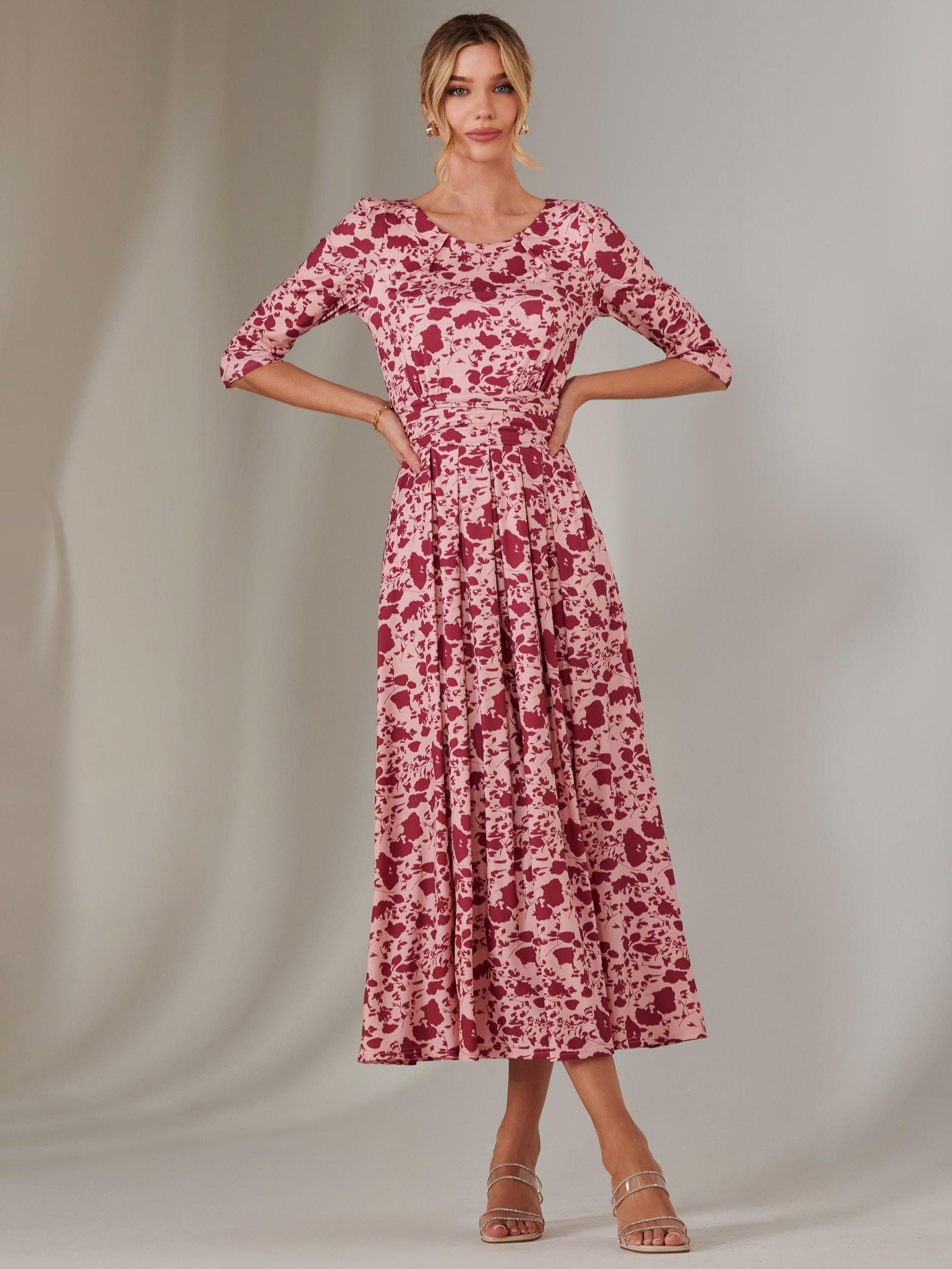 Product image 6 of 7, which shows Jolie Moi Floral Maxi Dress, Pink, 8