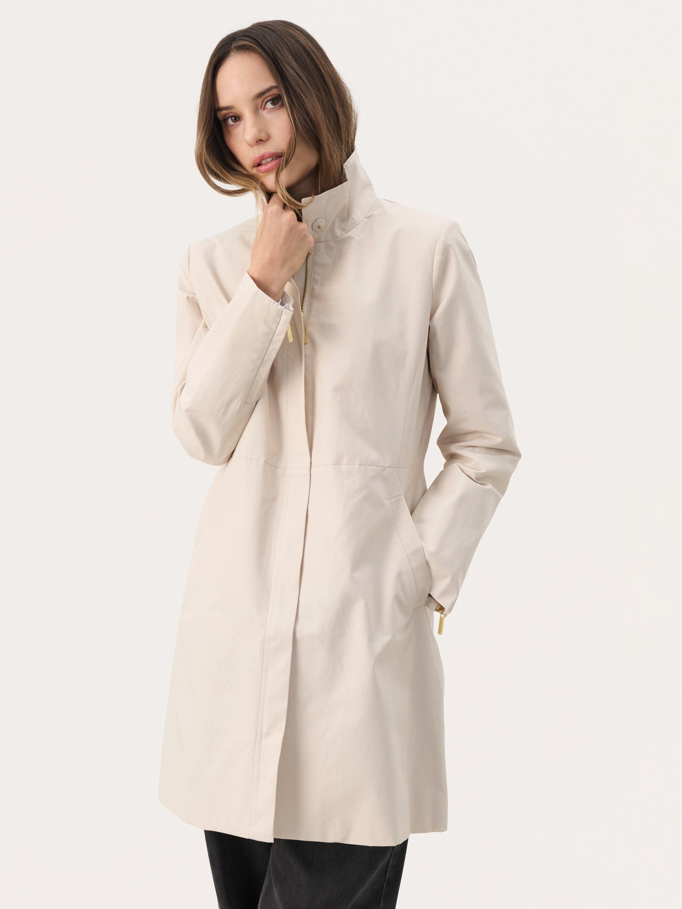 Product image 1 of 6, which shows Part Two Carvin High Neck Coat, French Oak, 14