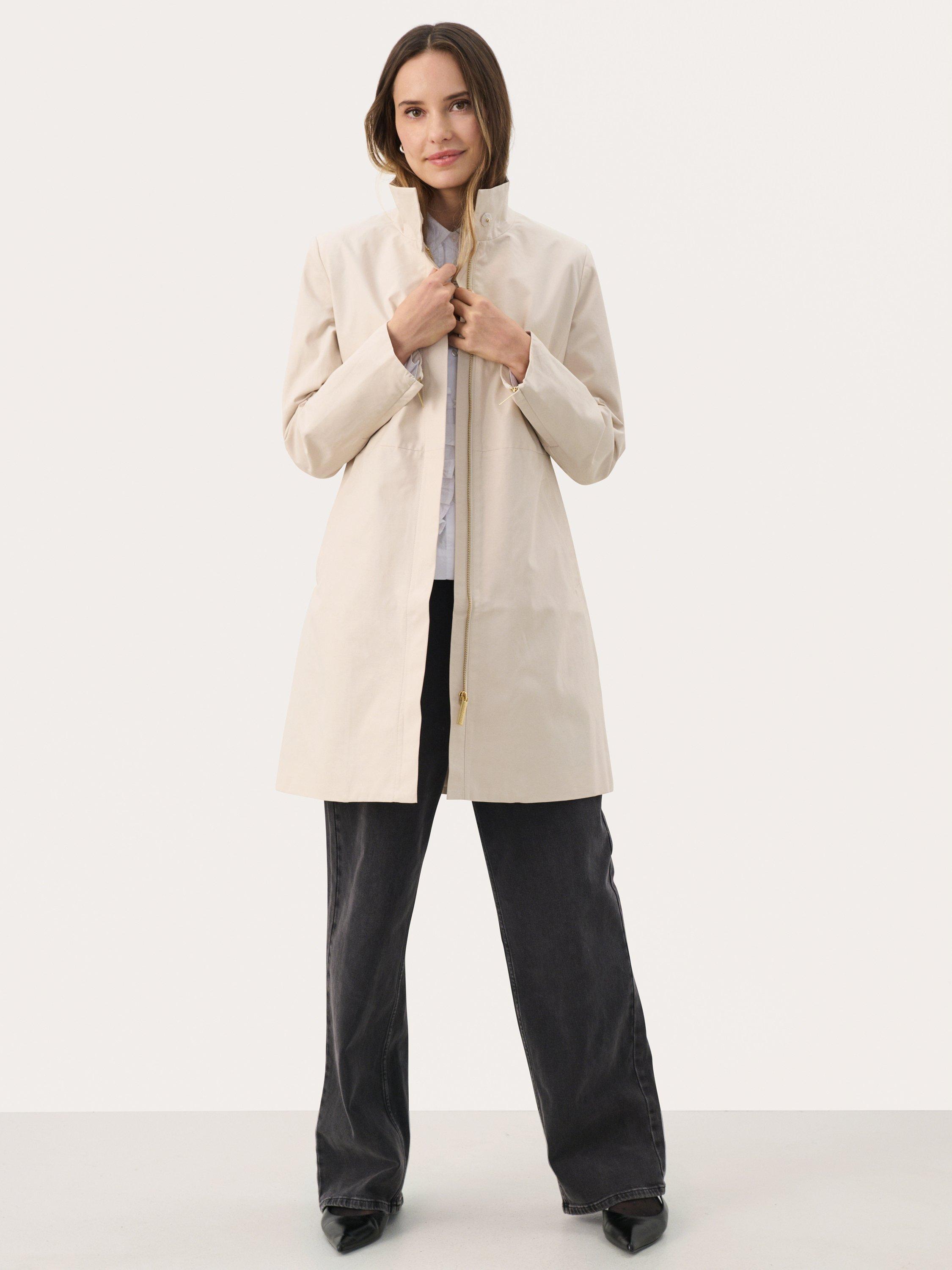Product image 3 of 6, which shows Part Two Carvin High Neck Coat, French Oak, 14