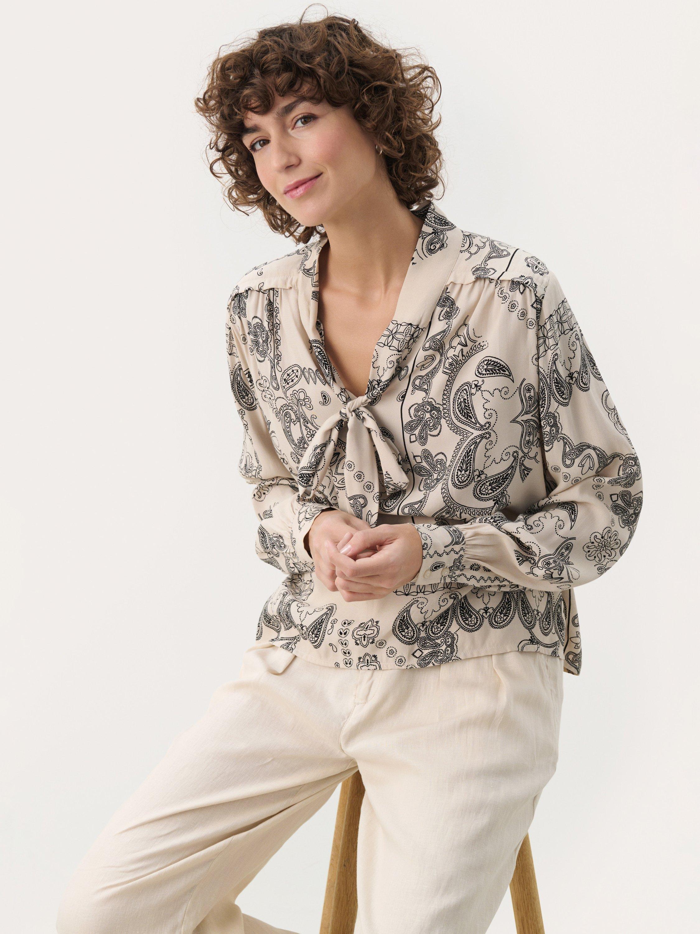 Product image 1 of 6, which shows Part Two Najia Paisley Blouse, French Oak, 8