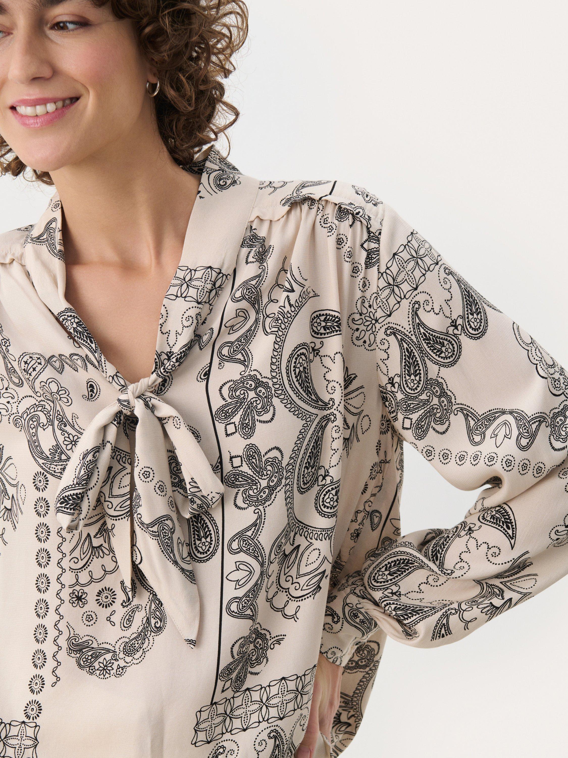 Product image 4 of 6, which shows Part Two Najia Paisley Blouse, French Oak, 8