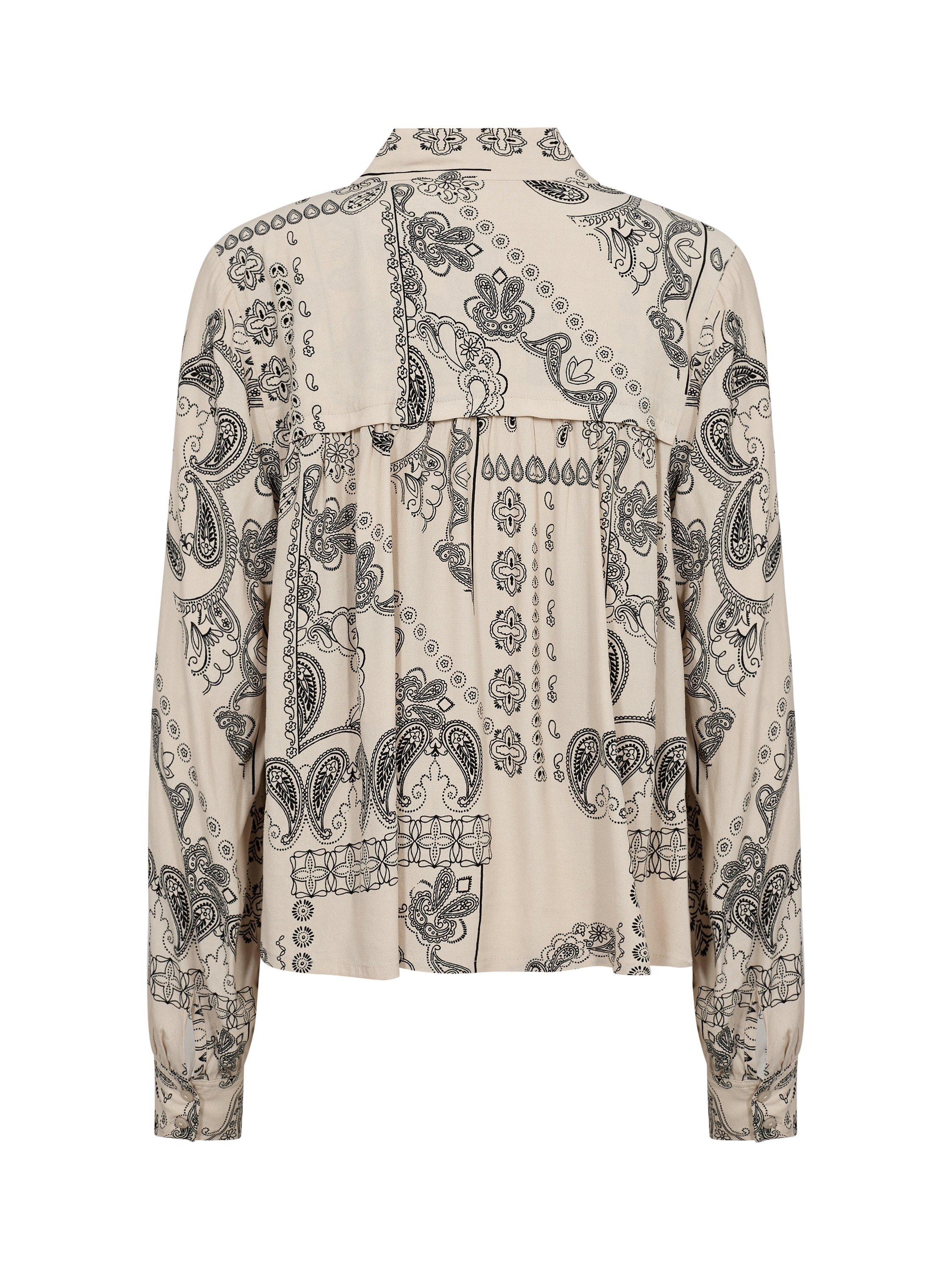 Product image 6 of 6, which shows Part Two Najia Paisley Blouse, French Oak, 8