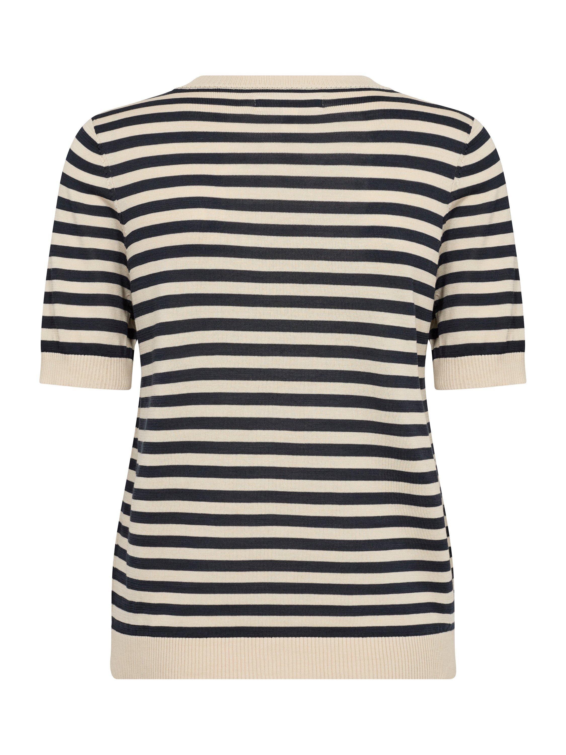 Product image 6 of 6, which shows Part Two Nattaya Stripe Short Sleeve Jumper, French Navy, XS