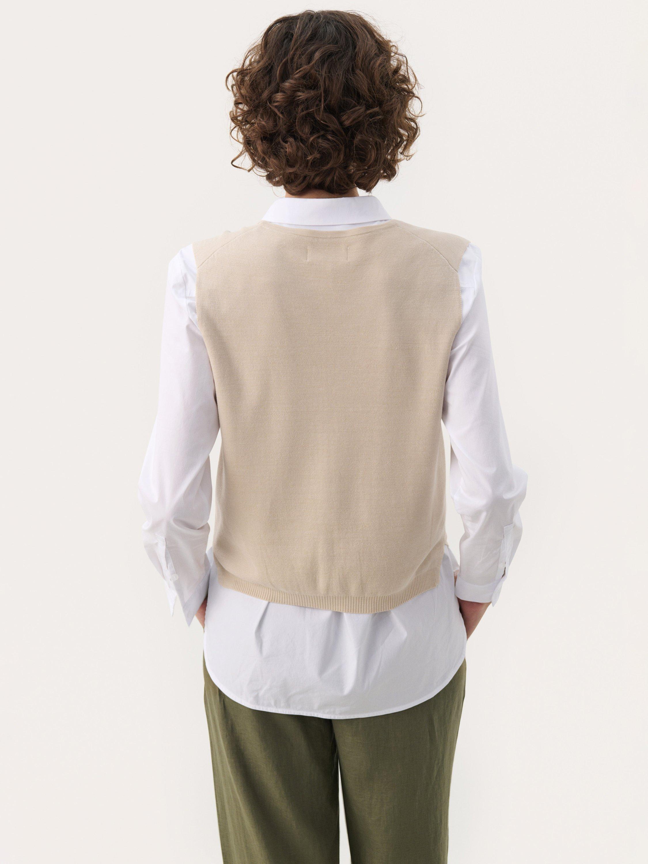 Product image 2 of 6, which shows Part Two Natika V-Neck Sleeveless Knit Top, French Oak, S