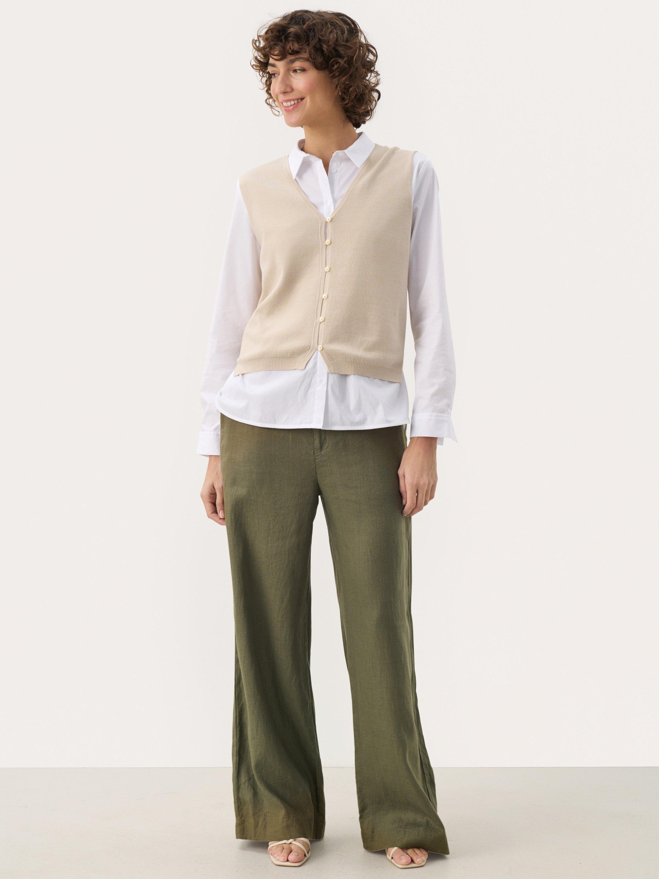 Product image 3 of 6, which shows Part Two Natika V-Neck Sleeveless Knit Top, French Oak, S