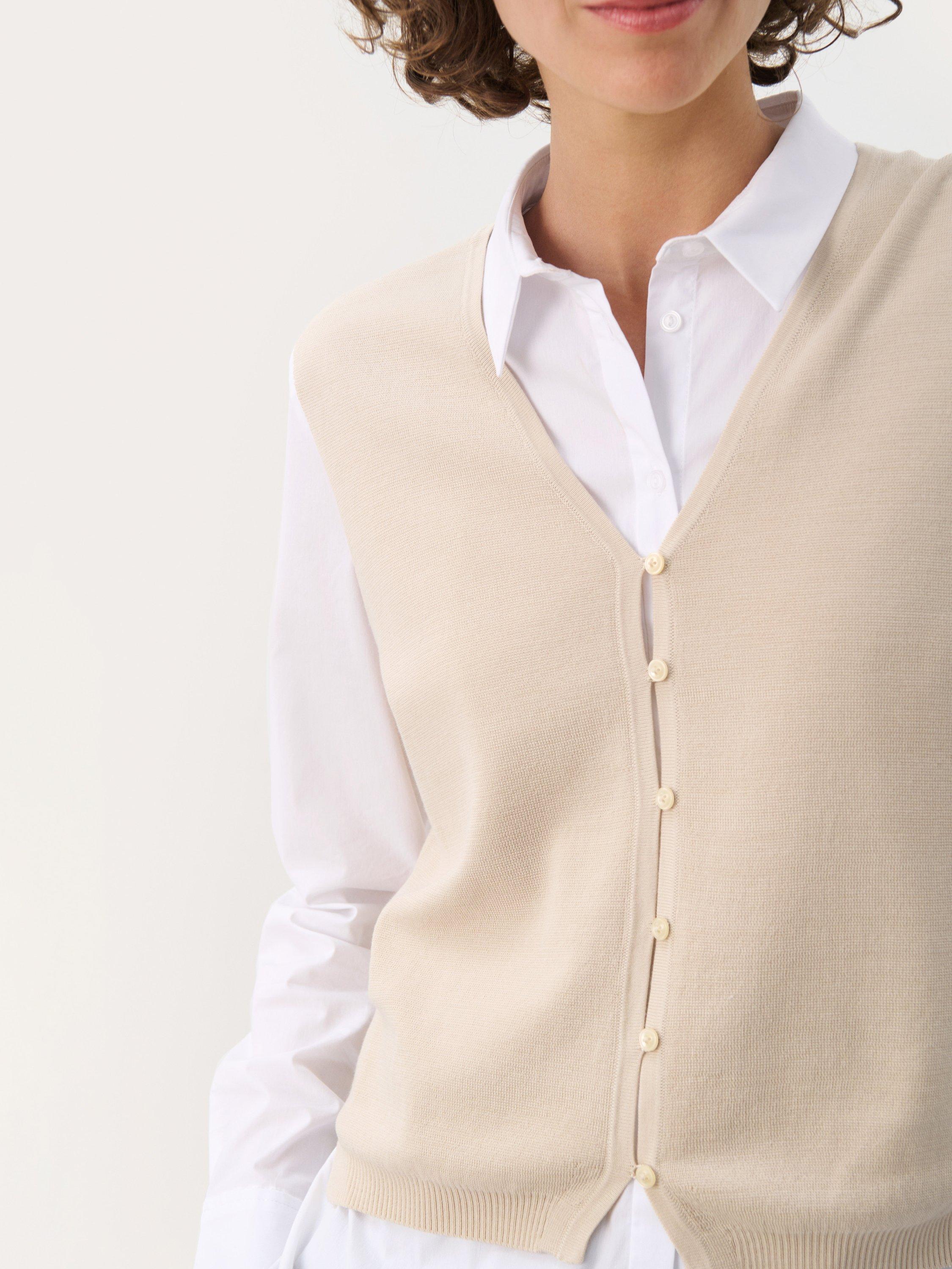 Product image 4 of 6, which shows Part Two Natika V-Neck Sleeveless Knit Top, French Oak, S