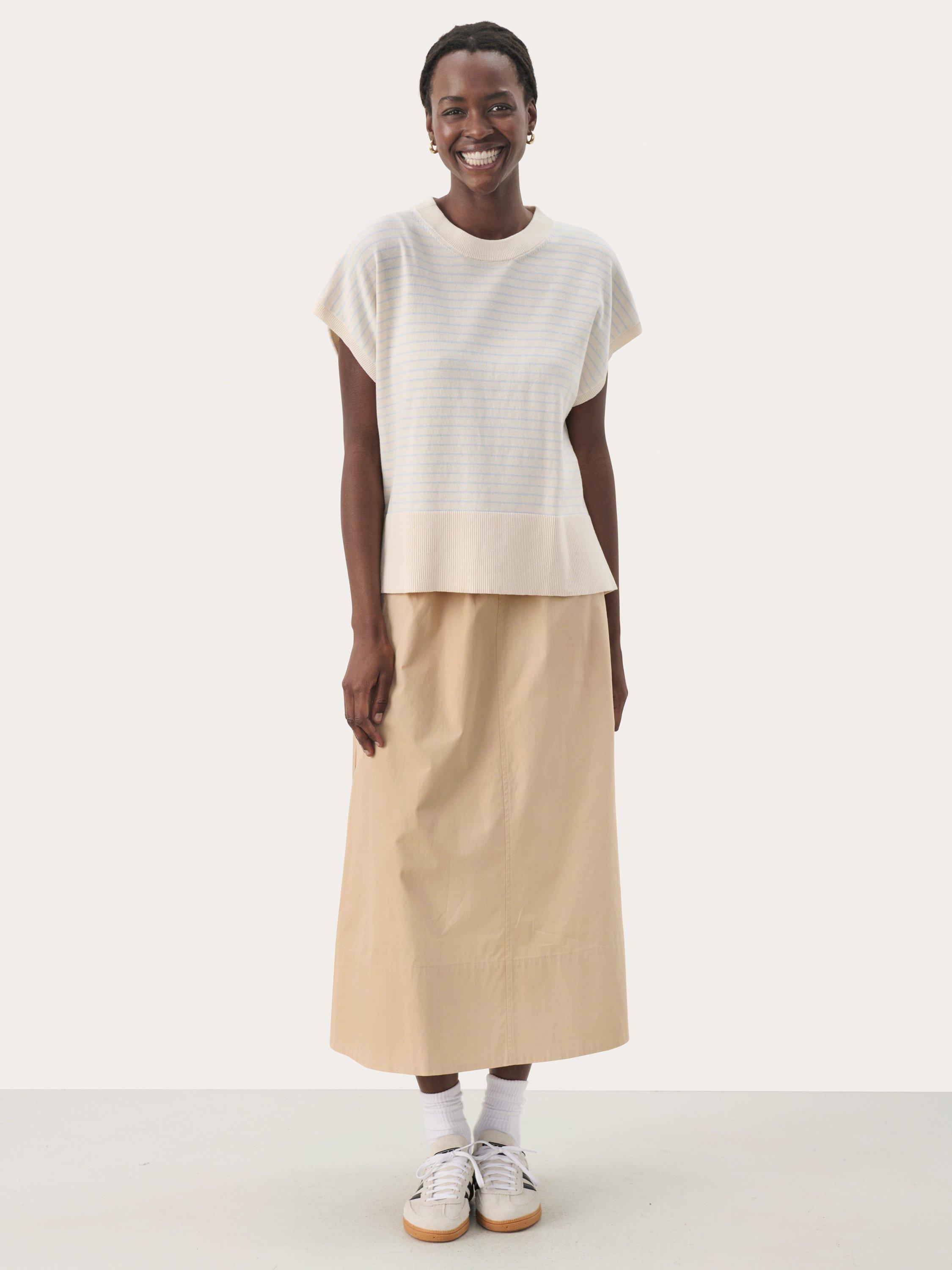 Product image 3 of 6, which shows Part Two Nataya Boxy Sleeveless Jumper, Blue/Whitecap Gray, XS