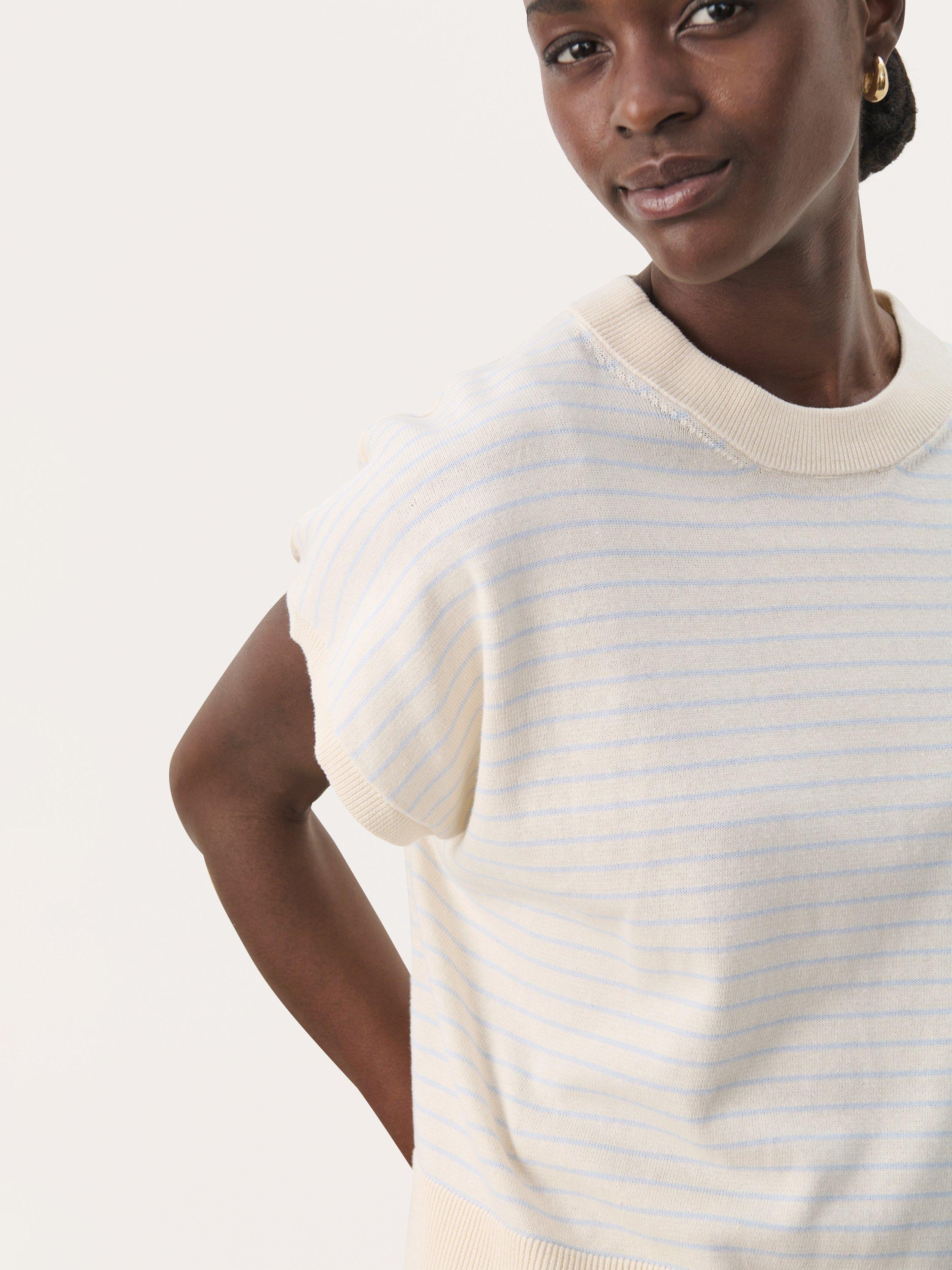 Product image 4 of 6, which shows Part Two Nataya Boxy Sleeveless Jumper, Blue/Whitecap Gray, XS