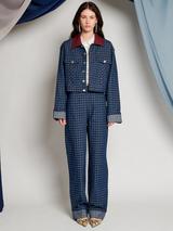 GHOSPELL Campbell Check Denim Jacket, Blue Denim