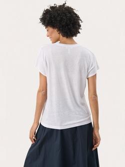 Part Two Axelines Linen Blend V-Neck T-Shirt - view 2, Bright White