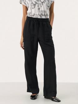 Part Two Eniola Linen Blend Trousers, Black