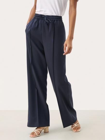 Part Two Evalynn Easy Fit Wide Leg Trousers, Navy, Navy