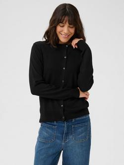 KAFFE Lizza Round Neck Cardigan, Black, Black