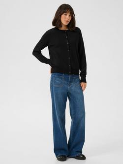 KAFFE Lizza Round Neck Cardigan, Black - view 2, Black