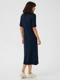 KAFFE Lizza Polo Neck Midi Jumper Dress, Midnight Marine
